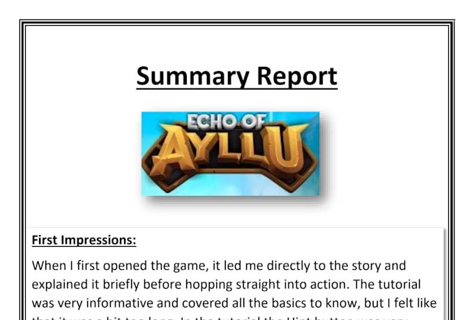test your pc game and create a feedback report, bugs etc